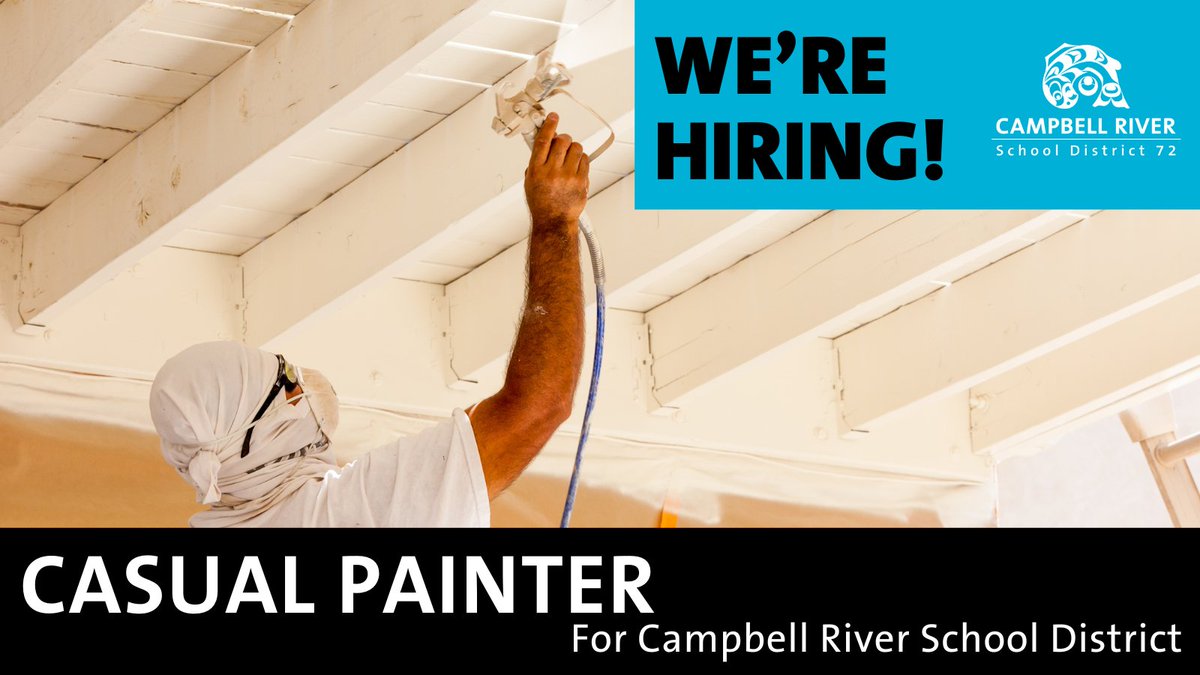 Are you a painter by trade? Come join our team! We're hiring a casual painter to join our maintenance department as soon as possible. Find out more at cimsconnect.sd72.bc.ca/jobconnect/job…