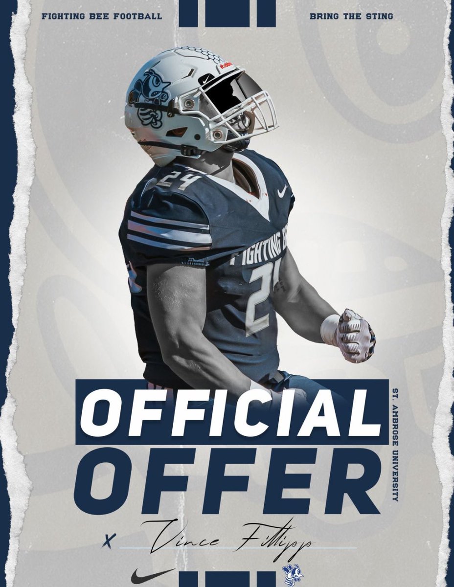 Blessed to have received my tenth official offer to continue my academic and athletic career at St. Ambrose University <a href="/FillippSAU/">Vince Fillipp</a> <a href="/SAU_CoachQ/">DeQuinn Watford</a> <a href="/stambrose/">St. Ambrose University</a> <a href="/FightingBeesFB/">St. Ambrose Football</a>