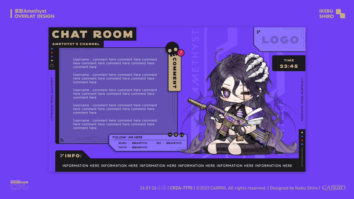💀COMMISSION
overlay design
client：哀默Amethyst
#配信画面