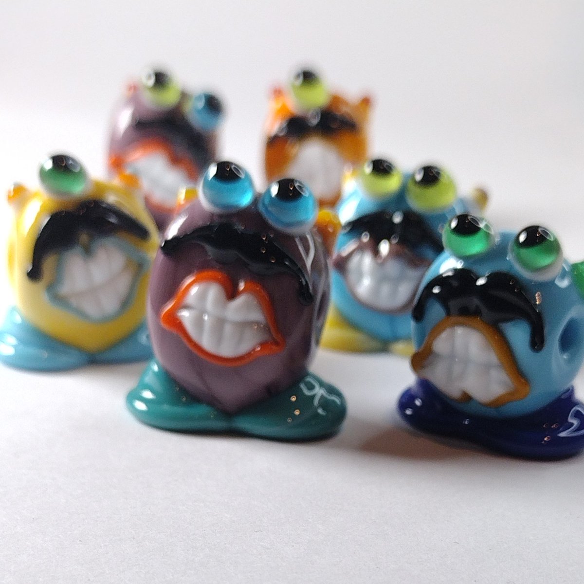 I am raising money for the brilliant suicide prevention charity CALM in memory of my younger brother by making and selling these cute monster beads with glossy moustaches. The full album is on FB here shorturl.at/hkAHU #CALM #JustGiving #SuicidePrevention #littlemonsters