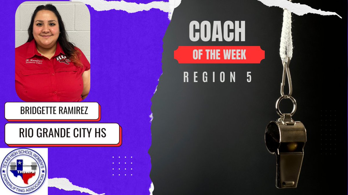 thswpa's tweet photo. Congratulations to Bridgette Ramirez from Rio Grande City HS for being selected as Region 5 Coach of the Week! Your coaching exemplifies hard work, integrity, and sportsmanship for all to see. Thank you from THSWPA! Keep up the good work. #thswpa #thswpar5 https://t.co/zI0lCZT6ik