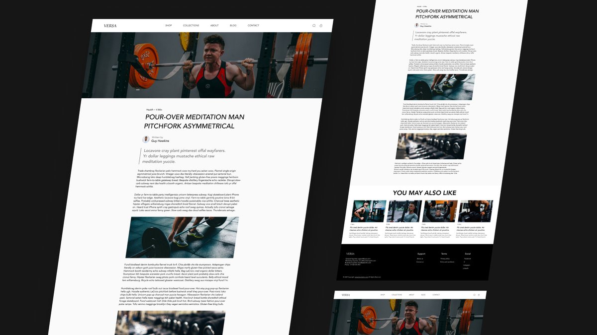 RufoStudio's tweet image. Versa | Fitness Blog site
Better View: dribbble.com/shots/23656384…
.
#weblfow #wordpress #website #onepage #template #blogsitedesign #blogpost #blogsite #workout #outfit #gym #fitness