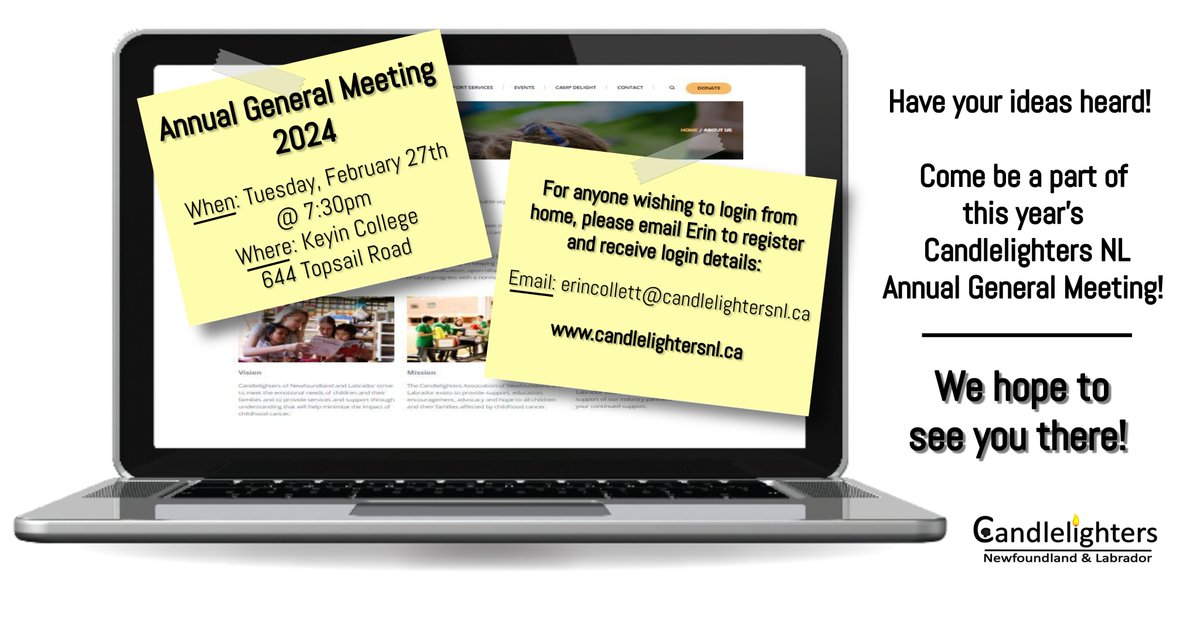 We hope to see you there this Tuesday, February 20th @ 7:30 pm at Keyin College on Topsail Road.  Please contact Erin at erincollett@candlelightersnl.ca to confirm your attendance. #becausekidscantfightcanceralone