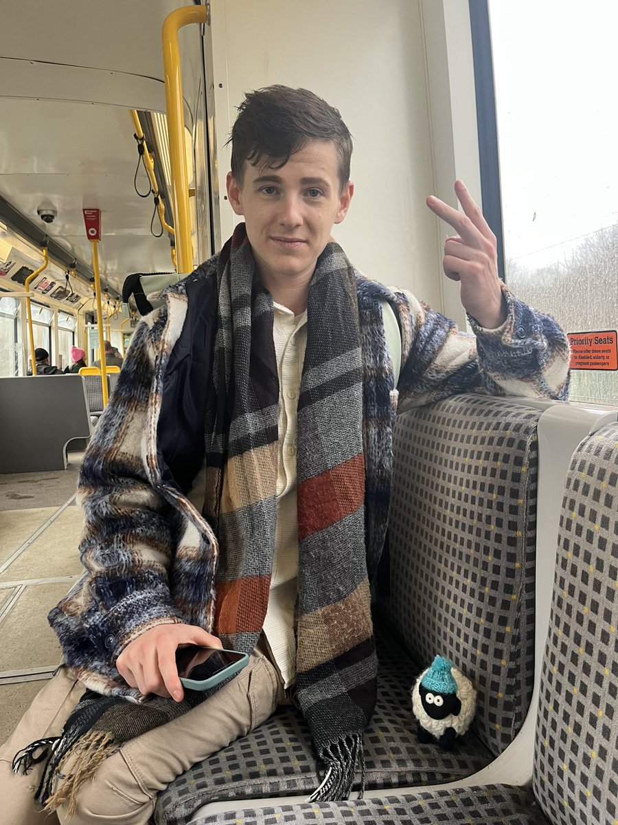AnnaFayJackson's tweet photo. the sheep saga, part two: sheep rides public transport in newcastle, england. https://t.co/8UTWdWnclJ