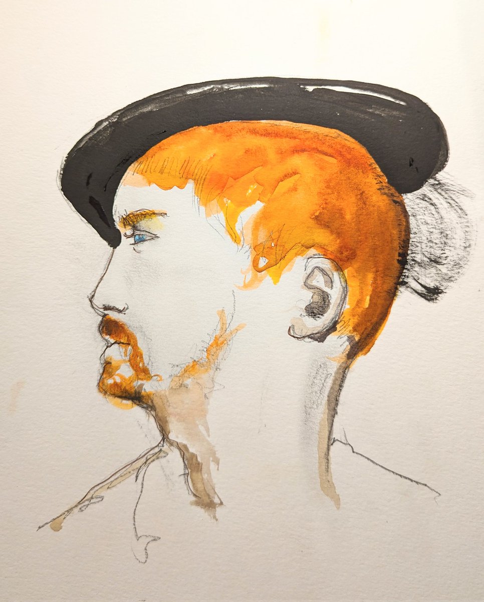 My version of Simon George drawn by Hans Holbein the younger #portraitchallenge <a href="/StudioTeaBreak/">Virtual Studio</a>