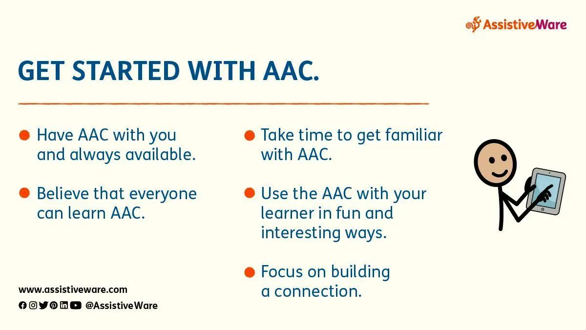 AssistiveWare's tweet photo. People who have trouble speaking can benefit from AAC. But it can be hard to know where to start.
Here are some tips for you:
#AssistiveWare
#GetStartedWithAAC
#Autism https://t.co/5Vpo11R61C