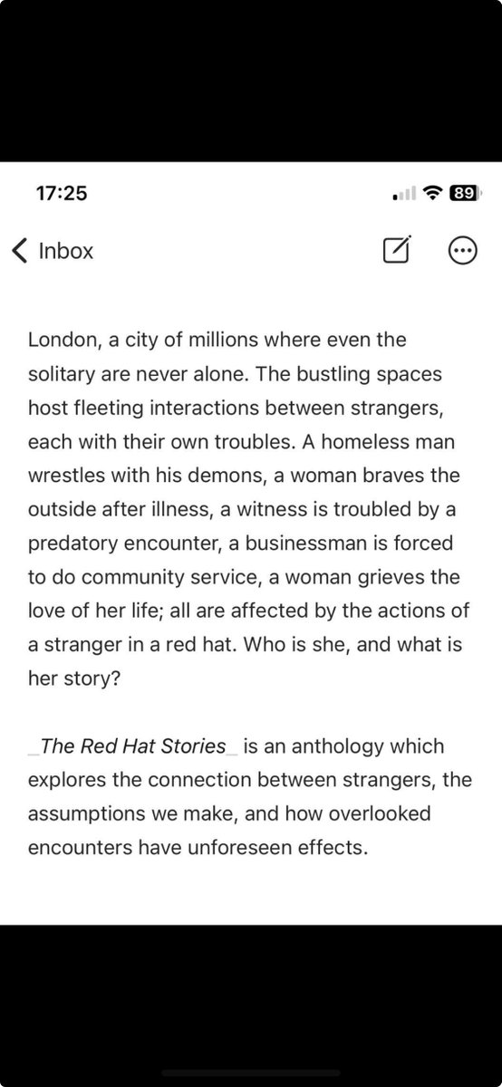 BrainWriters's tweet photo. You pick up a paperback in store and read this on the back. please click like if you would buy it for £10

(it is 100-pages)

Is £10 too much?

#fiction #ShortStories #Anthology #AmWriting https://t.co/cfHZVSJp6w