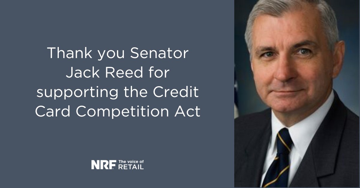 Thank you @SenJackReed for standing up for Main Street over Wall Street by cosponsoring the #CreditCardCompetitionAct. bit.ly/3witeTz