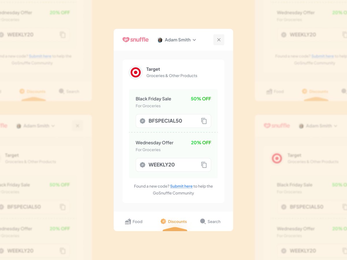 osbornedesign's tweet photo. Discounts Section of a browser Extension that tracks and alerts for food allergens when online shopping for food items. #design #uidesign https://t.co/wHhXNUyknX