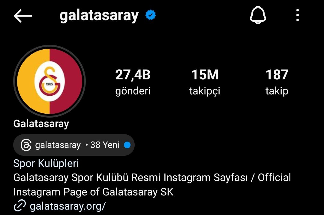 Galatasaray, en yakın rakibi Fenerbahçe'ye 5.2 milyon fark atarak Instagram'da 15 milyon takipçiye ulaşan ilk ve tek Türk takımı oldu.