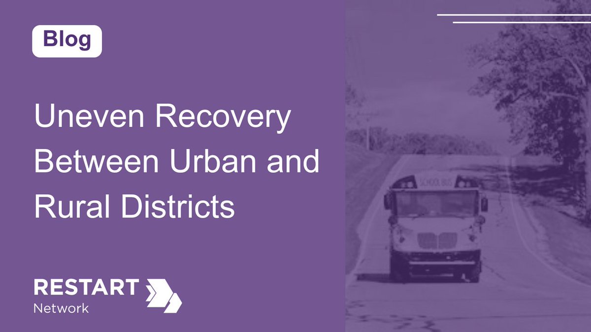 Both urban and rural districts are navigating learning recovery in the wake of the pandemic. 

Our recent blog highlights the differences in learning loss and the need for a focus on equitable recovery in urban and rural districts. 

Read more: restartnetwork.org/blog/uneven-re…

#IESfunded
