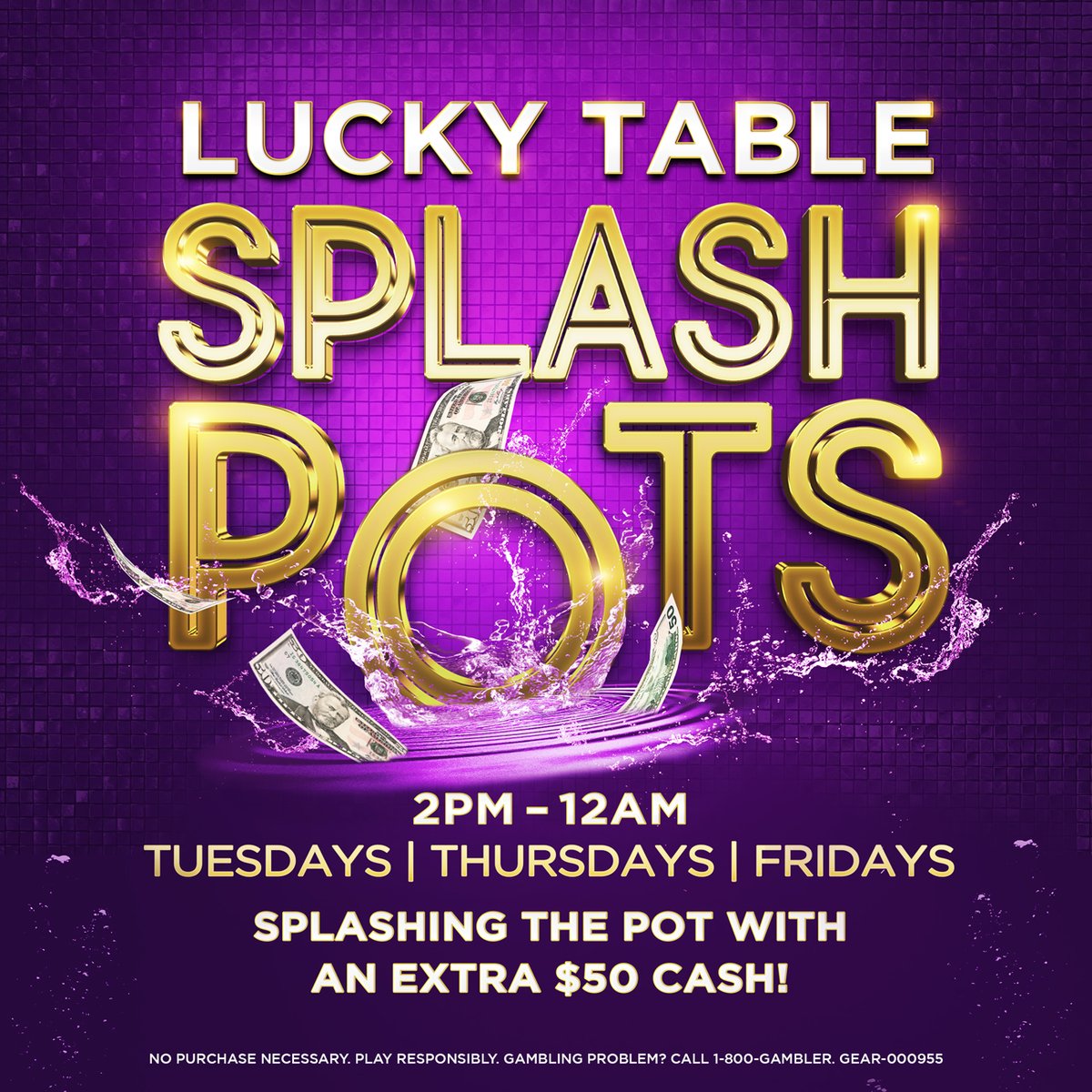 LarryFlyntsLL's tweet photo. Lucky Table Splash Pots ✨️
Feeling lucky? Join us TODAY from 2PM to 12AM for our Lucky Table Splash Pots! 💰With every hand you play, you'll have a chance at winning big!
#luckyladycasino #luckylady #poker #casinolife #gardenaca #gambling #cardroom #potsplash #splashpots https://t.co/mRr0d6Q8WE