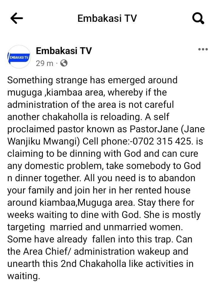 SusanWagik97912's tweet photo. #kimbachiefarea
#shakahola
#cult
#fakepastors
#savesouls https://t.co/p97PDnIV7G