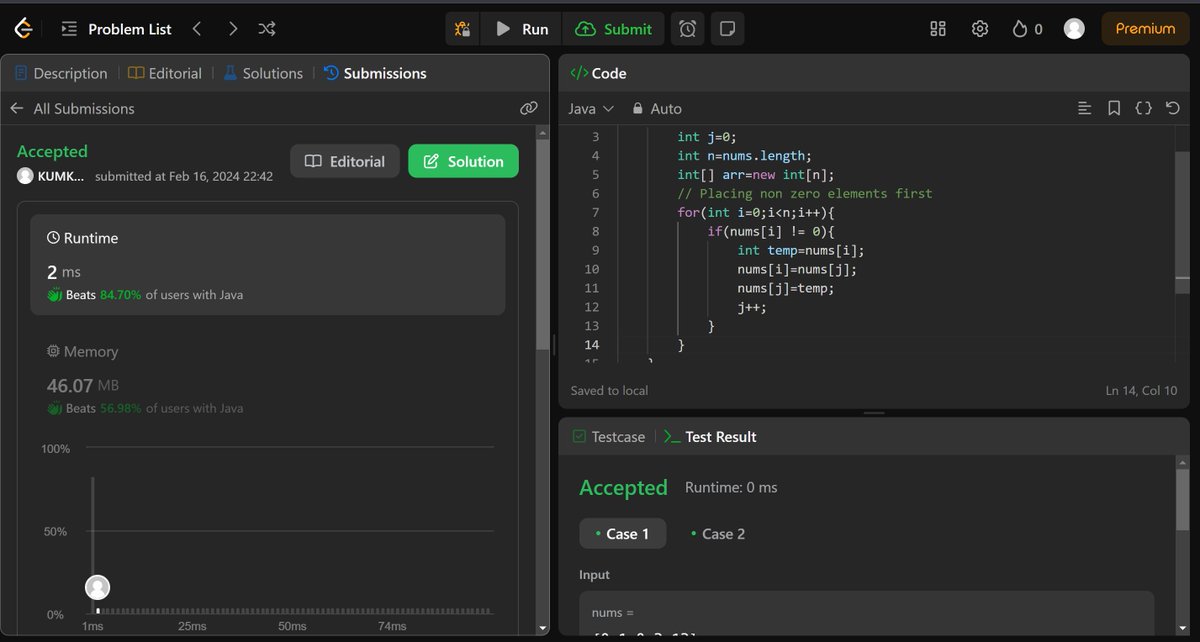 kumkum_41963's tweet image. #100DaysOfCode #StriverA2ZDSA
Day🗓️ 25 of DSA!     
-Move zeroes to end
-union array (not completed /in progress)