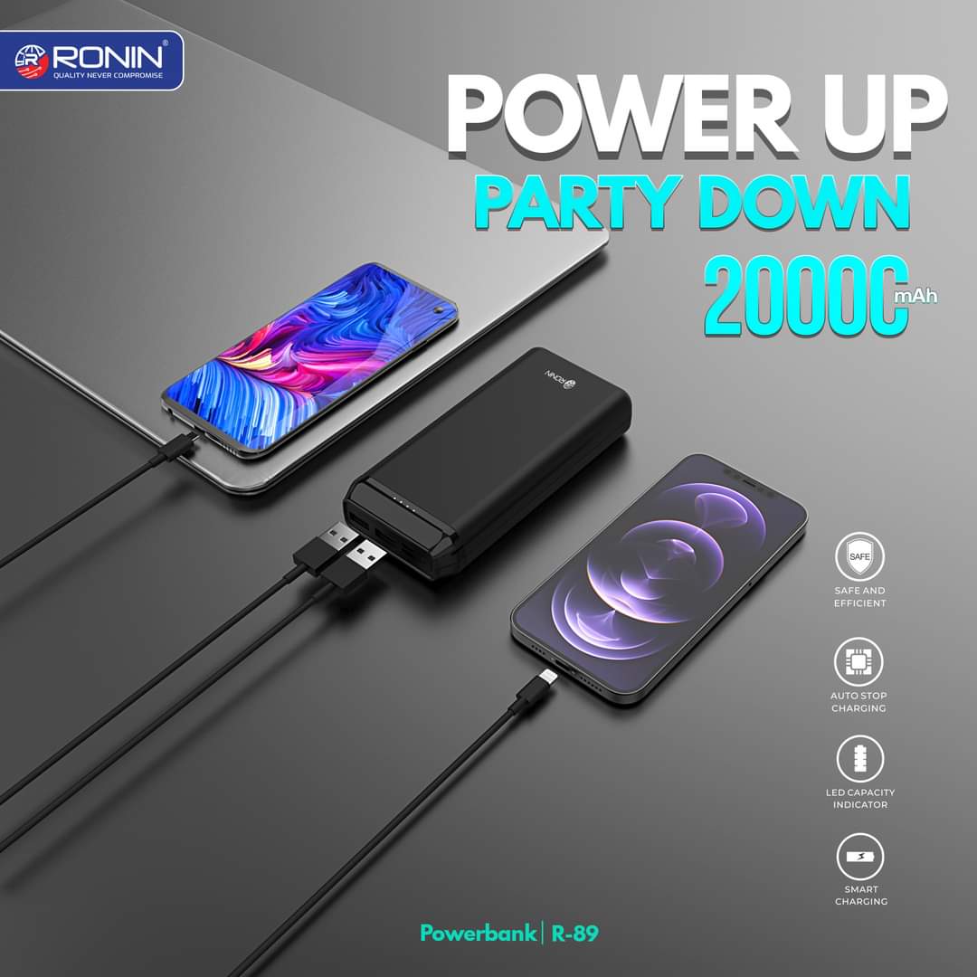 STTech11's tweet image. Ronin 20000mah Power Bank
Model. R-89

#ronin #sttech #powerbank