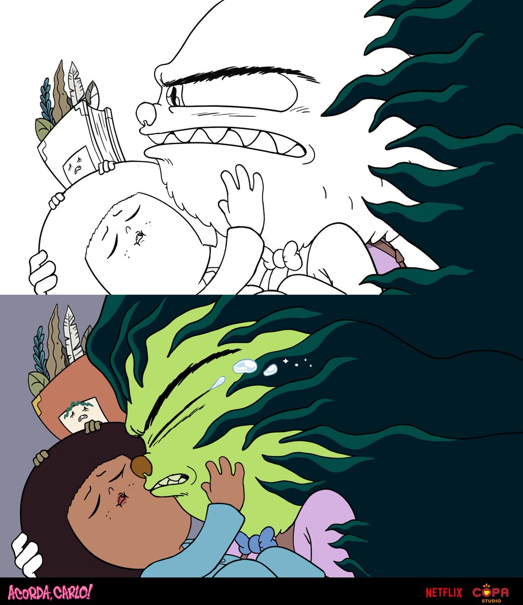 No Acorda Carlo, desenhamos essa cena em que Alberto decidido tenta salvar o Carlo, mas vê que não irá conseguir. São as primeiras lágrimas da série e é o ponto de virada para a parte "séria" da história. E a primeira vez que desenhei lágrimas sem ser para comédia em uma animação