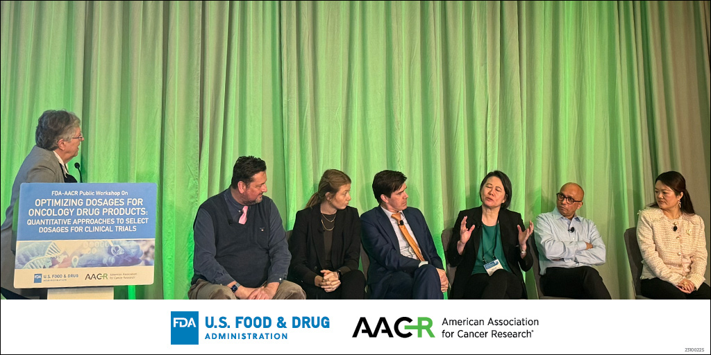 AACR's tweet photo. AACR President-Elect Patricia M. LoRusso moderated a panel discussion on lessons learned and next steps to close out the @US_FDA-AACR dosage optimization workshop. We thank the moderators, speakers, and panelists, for their contributions to this vital event. #AACRSciencePolicy https://t.co/rkzsOSRsSE