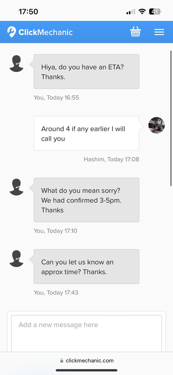 MissDWarwick's tweet photo. @ClickMechanic I’ve tried contacting on FB, on the resolution dashboard (which won’t work), email and contacting the mechanic but with no real answer. Help? https://t.co/mew58JY3eW