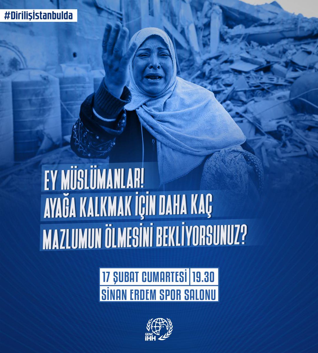 Ey Müslümanlar! Ayağa kalkmak için daha kaç mazlumun ölmesini bekliyorsunuz?!
#Dirilişİstanbulda