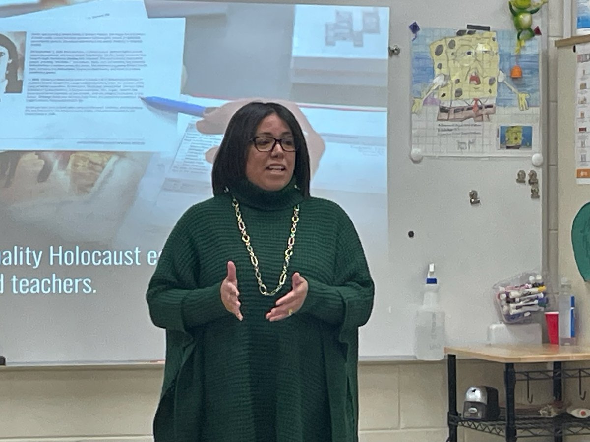 BTPSLearns's tweet photo. Lisette Rivera presented information and resources she learned through her fellowship at the US Holocaust Memorial Museum. #ProDaySpotLight #SecondaryEDCamp @BrickSupt @Brick_K12 https://t.co/18c678tktf