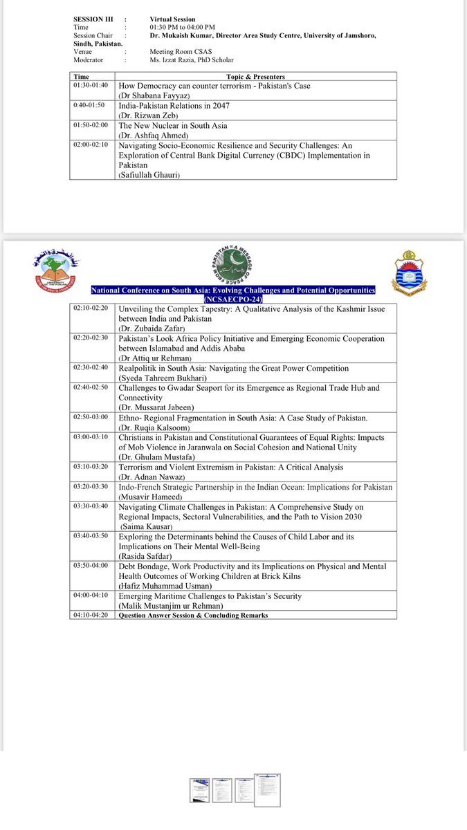 I have presented my paper titled “#Indo-#French Strategic Partnership in the #Indian Ocean: Implications for #Pakistan” at the #National Conference on #SouthAsia: Evolving Challenges and Potential Opportunities (NCSAECPO-24) arranged by the Center for South Asian Uni of Punjab.