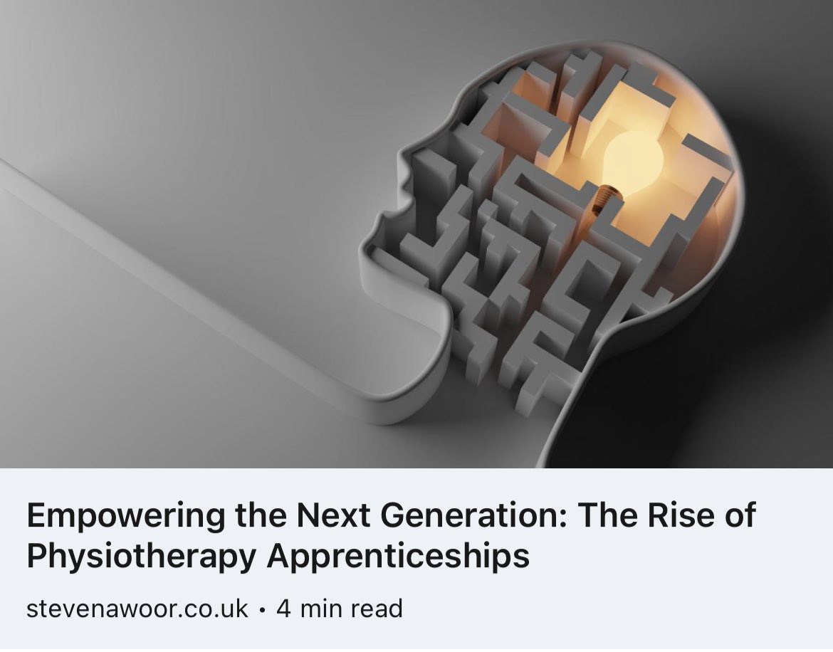Steve Nawoor (@stevenawoor) on Twitter photo 📣It’s been a while but here’s my new blog post on “Empowering the Next Generation: The Rise of Physiotherapy Apprenticeships” 👇🏽
stevenawoor.co.uk/empowering-the…
#Physiotherapy #Apprenticeships <a href="/ashjamesphysio/">Ash James 💭</a> <a href="/thecsp/">Chartered Society of Physiotherapy (CSP)</a> <a href="/SuzanneRastrick/">Suzanne Rastrick</a> <a href="/WeAHPs/">WeAHPs 💙</a> <a href="/KimStuartOT/">Dr Kim Stuart 💙💙💙</a> <a href="/cassie_physio/">Cassie Hayes</a> <a href="/KMiddleton60/">Karen Middleton CBE MA FCSP (she/her)</a> 📣It’s been a while but here’s my new blog post on “Empowering the Next Generation: The Rise of Physiotherapy Apprenticeships” 👇🏽
stevenawoor.co.uk/empowering-the…
#Physiotherapy #Apprenticeships <a href="/ashjamesphysio/">Ash James 💭</a> <a href="/thecsp/">Chartered Society of Physiotherapy (CSP)</a> <a href="/SuzanneRastrick/">Suzanne Rastrick</a> <a href="/WeAHPs/">WeAHPs 💙</a> <a href="/KimStuartOT/">Dr Kim Stuart 💙💙💙</a> <a href="/cassie_physio/">Cassie Hayes</a> <a href="/KMiddleton60/">Karen Middleton CBE MA FCSP (she/her)</a>