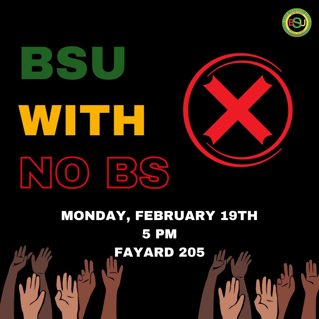 bsu_slu's tweet photo. BSU Week is here! 🎉 Join us for a week of celebration:

- Mon: BSU with no BS
- Tue: Black History Month Coffee Talk
- Wed: Pajama R&amp;B/Game Night
- Thu: Chai Fundraiser Sale
- Fri: Clean the Streets with BSU
#BSUWeek #BlackHistoryMonth https://t.co/35tkoDckbK