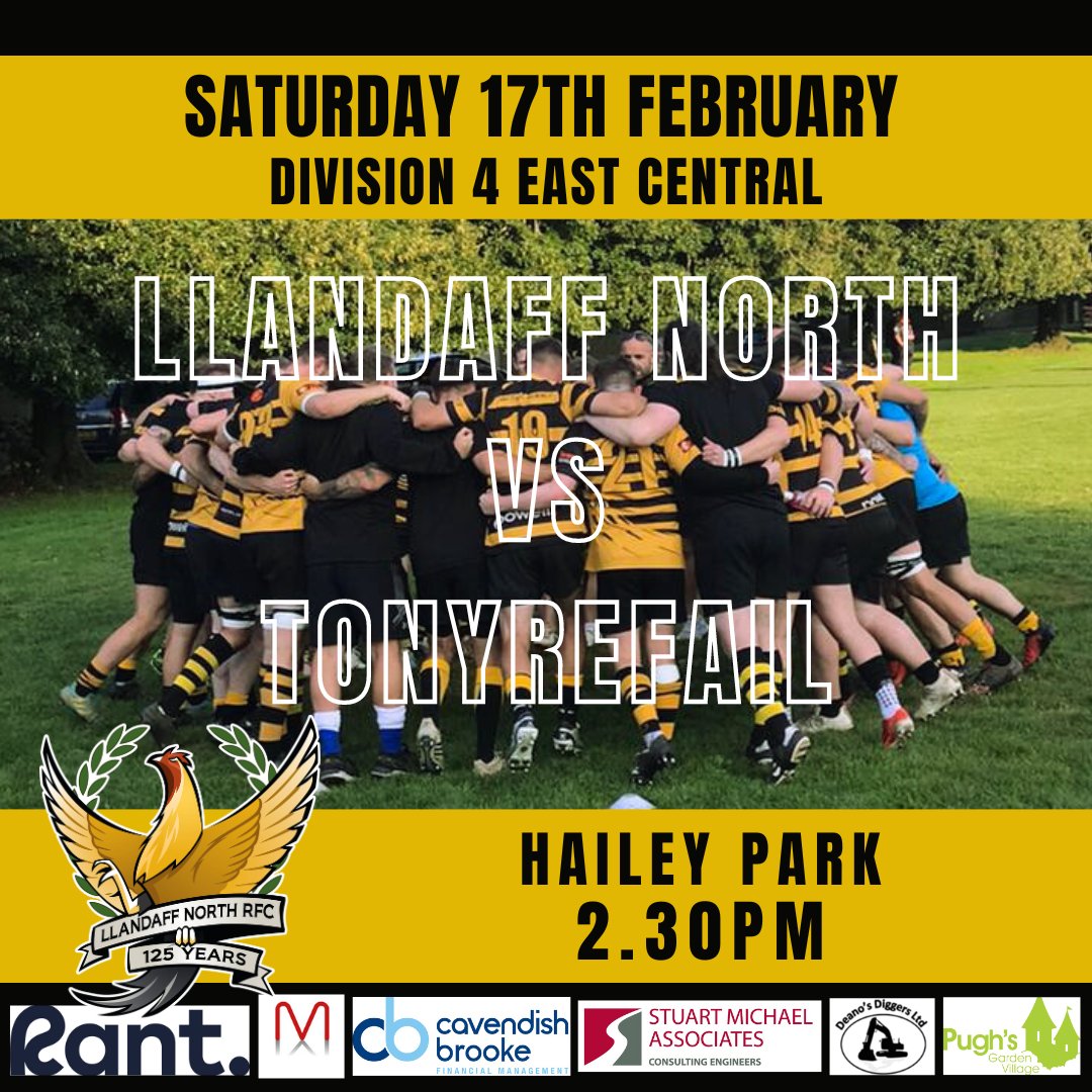 Llandaff North RFC (@lnrfc) on Twitter photo With the 6 nations pausing this weekend, we welcome league rugby back to Hailey Park for our Men.
Join us at 2.30pm tomorrow for our clash with <a href="/TonyrefailRFC/">Tonyrefail RFC</a>.
#northfamily #blackandamber
⚫️🟡 With the 6 nations pausing this weekend, we welcome league rugby back to Hailey Park for our Men.
Join us at 2.30pm tomorrow for our clash with <a href="/TonyrefailRFC/">Tonyrefail RFC</a>.
#northfamily #blackandamber
⚫️🟡