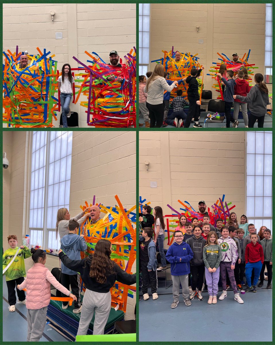 jthoodpa's tweet photo. Today was the day! Dr. McKay and Mr. Quinlan were taped to the wall by
Mrs. Heffernan and Mrs. Hogan’s classes  who were the top two fundraising classes for this year’s FUN RUN. 💛💚 https://t.co/b59mvZ8PUB