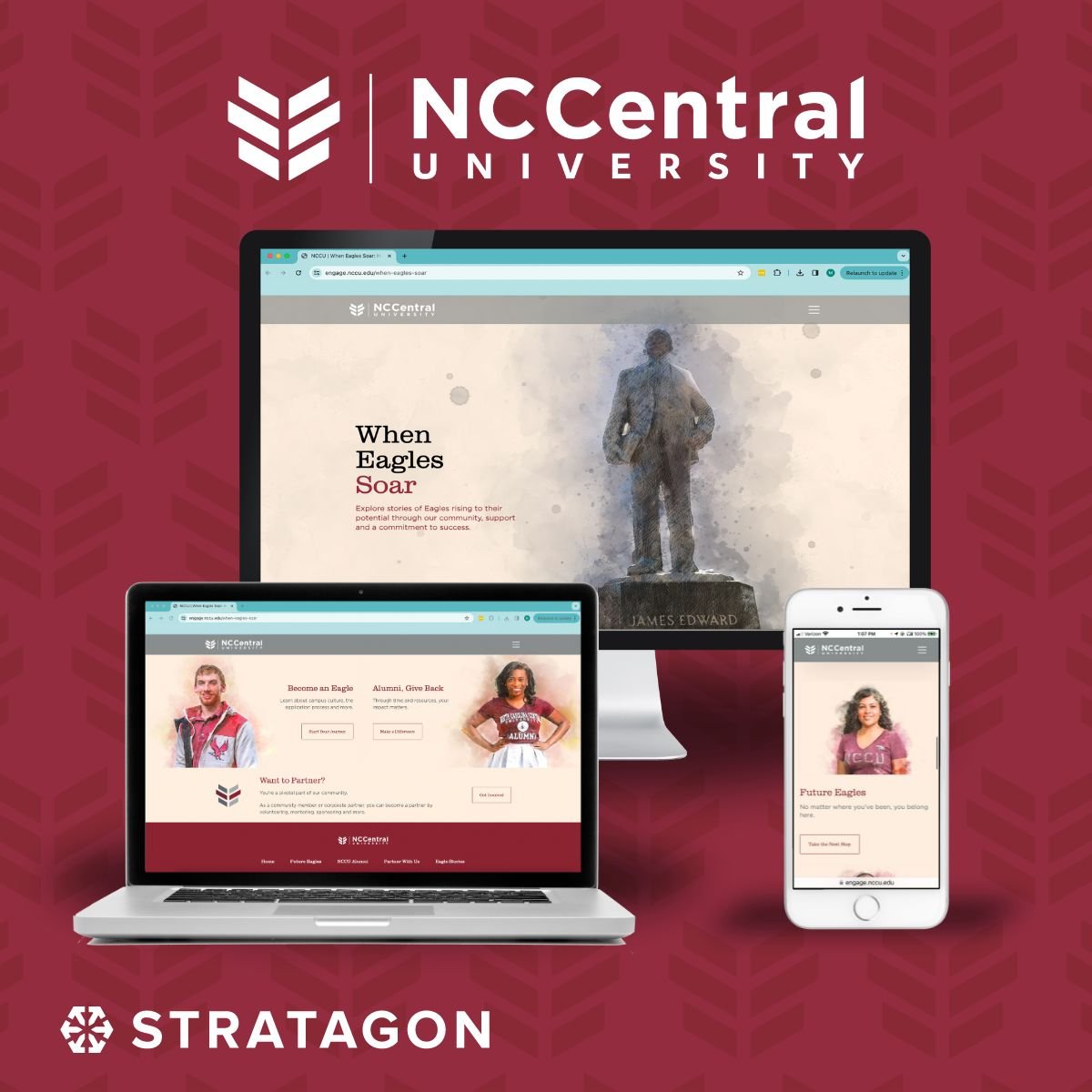 As part of #BlackHistoryMonth, we’re highlighting #HBCU #EnrollmentMarketing initiatives including #NCCU. Our collaborative efforts include campaigns like “When Eagles Soar,” a storytelling showcase of NCCU's vibrant culture. bit.ly/3I4eytY