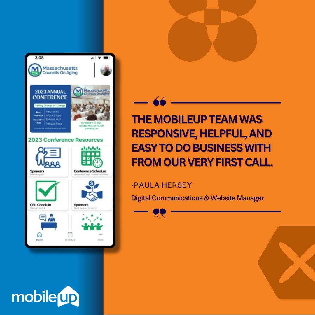MobileUpApps's tweet photo. Discover how the Massachusetts Council on Aging unlocked efficiency &amp; excellence with MobileUp's cutting-edge mobile solution.

Read the success story here: https://t.co/W6igH6IMwD

#mobileup #mobileapp #clientsuccess #clientsuccessstory #casestudy #mcoa #appbuilder #conference https://t.co/vwliEbCZAT