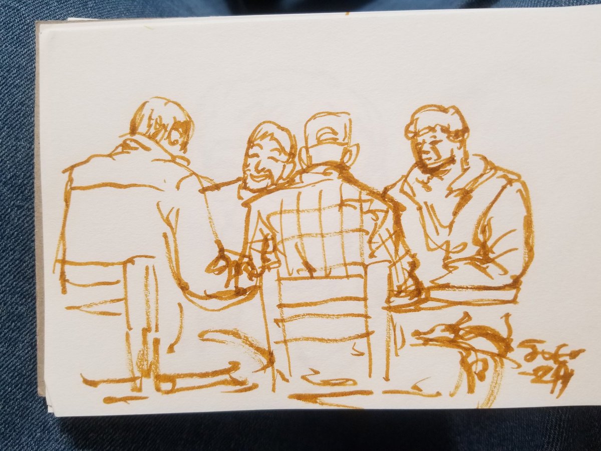 TheHallofArt1's tweet photo. Some sketches of the patrons at a local restaurant where I go grab breakfast. https://t.co/Qc3uWVnDen