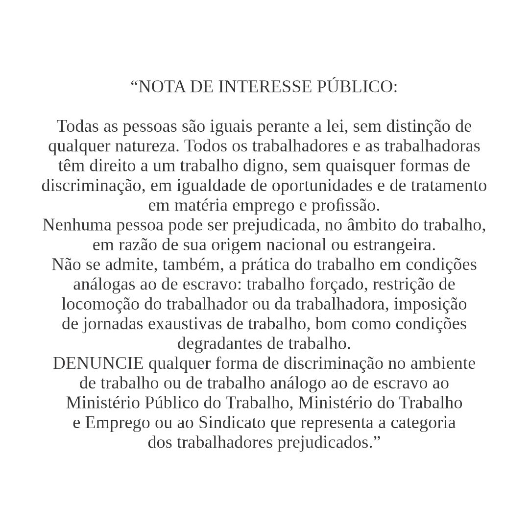 NOTA DE INTERESSE PÚBLICO