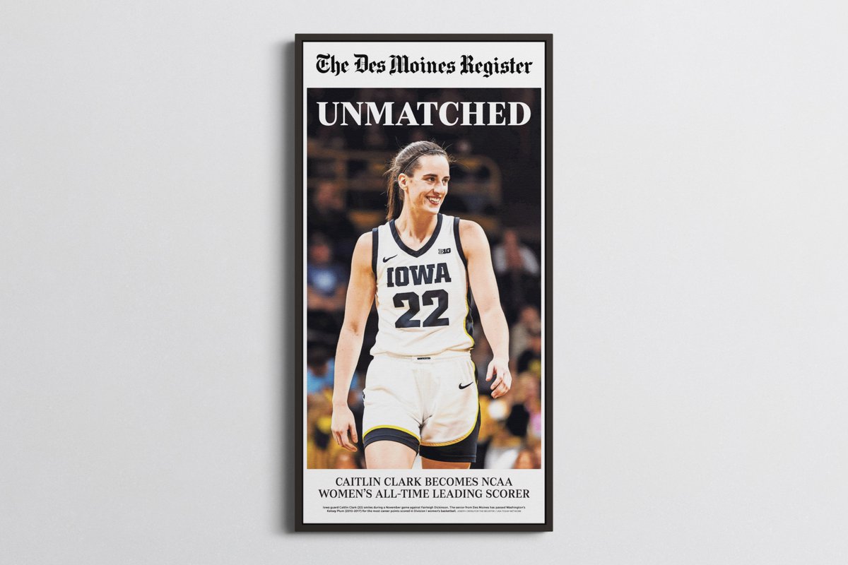Congratulations to Caitlin Clark for breaking the all-time scoring record! Get your commemorative print today! 

fineartamerica.com/featured/des-m…