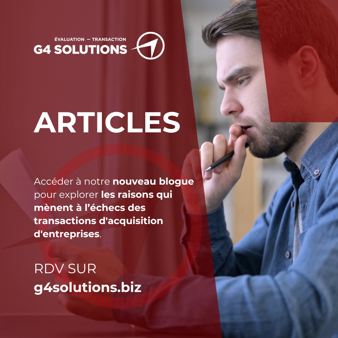 G4_SOLUTIONS's tweet photo. Renseignez-vous sur les enjeux actuels des Fusion &amp; Acquistion avec cet article 🔎 https://t.co/3PfvEP0b8a   

#acquisition #transaction #fusion #entreprise #PME #duediligence #financement #strategie #affaires https://t.co/jfNdWGKOcO