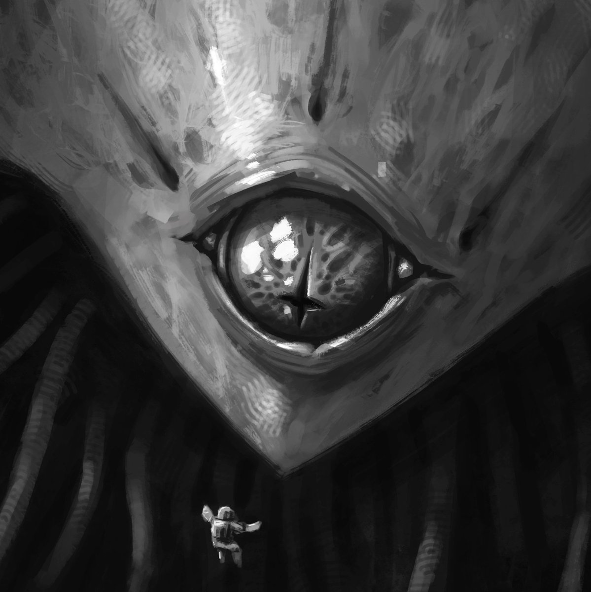 Midrava's tweet photo. Whispers
#digitalart #illustration #creaturedesign #cosmichorror #midrava #bnw https://t.co/Nzql7AJRbG