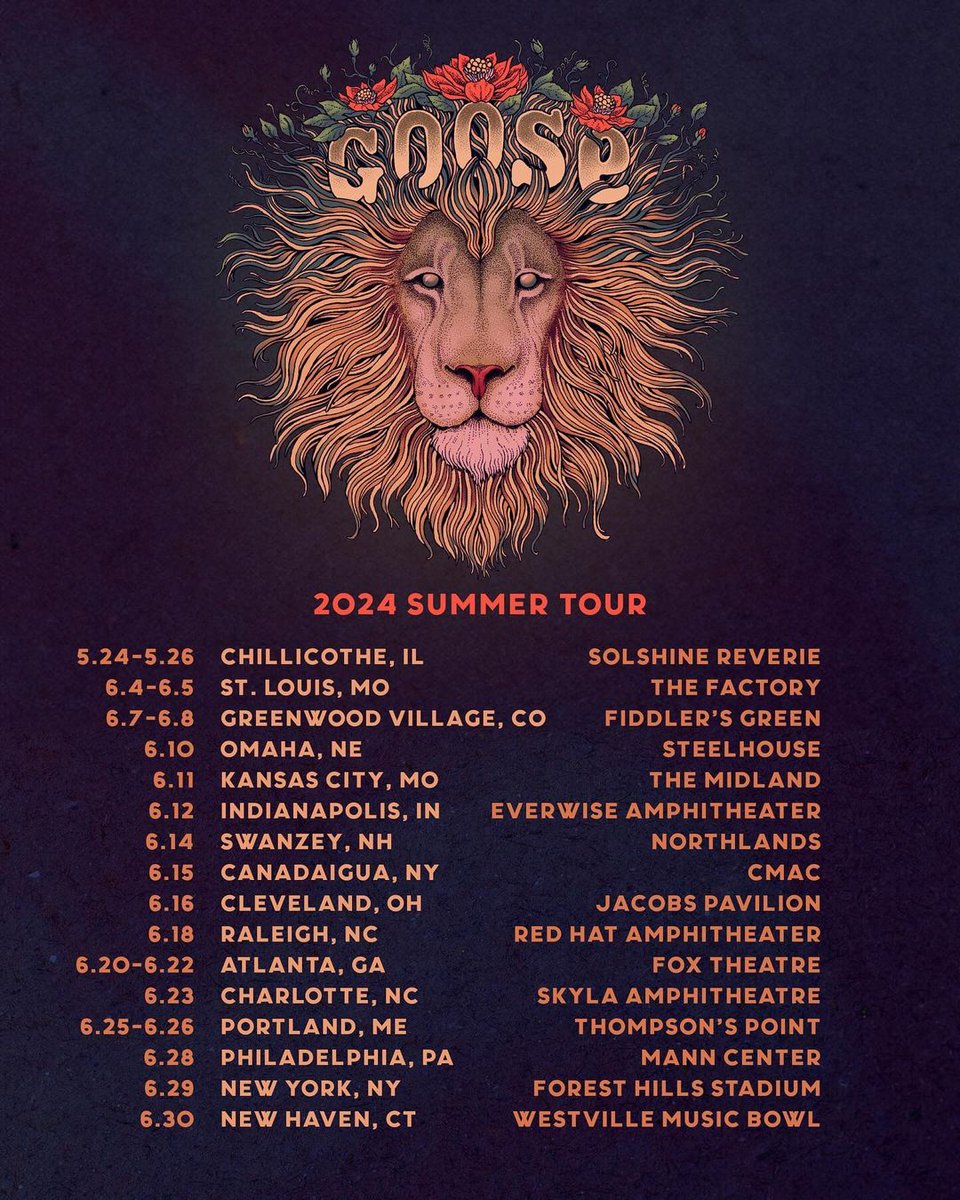 CashorTrade's tweet photo. Tickets are now on sale for all dates on Goose's 2024 Summer Tour! 🌟
CashorTrade is the Official Face Value Ticket Exchange of @goosetheband. Shut out in on-sale? Set an ALERT on CashorTrade to be notified when tickets are posted! #GooseTheBand #ElGoose #GooseChicks #GooseTour https://t.co/oKpcJios0M