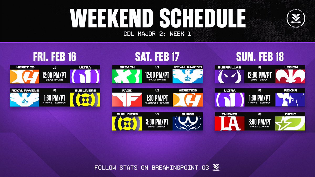 This weekends schedule ⤵️
