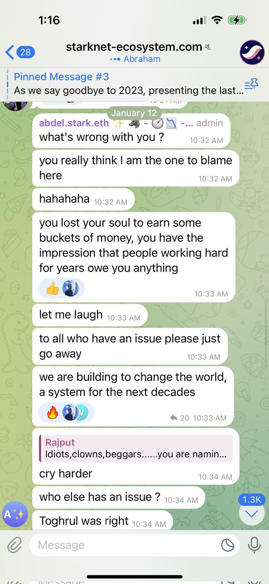 vicariousdarius's tweet photo. @EliBenSasson @abdelstark This is the caliber of people you want running your eco, seriously?

Not calling for crucification, but condoning abhorrent behavior is unbecoming.

Just try not to dump your strk bags in two months on your community, so affectionately referred to as "e-beggars".

Do better. https://t.co/yqOVJJQxAD