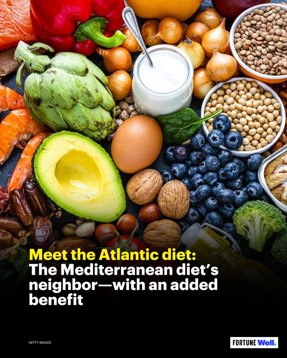 WellatFortune's tweet image. The Atlantic diet may decrease your risk of abdominal obesity and low “good” cholesterol. bit.ly/3T1k2fi