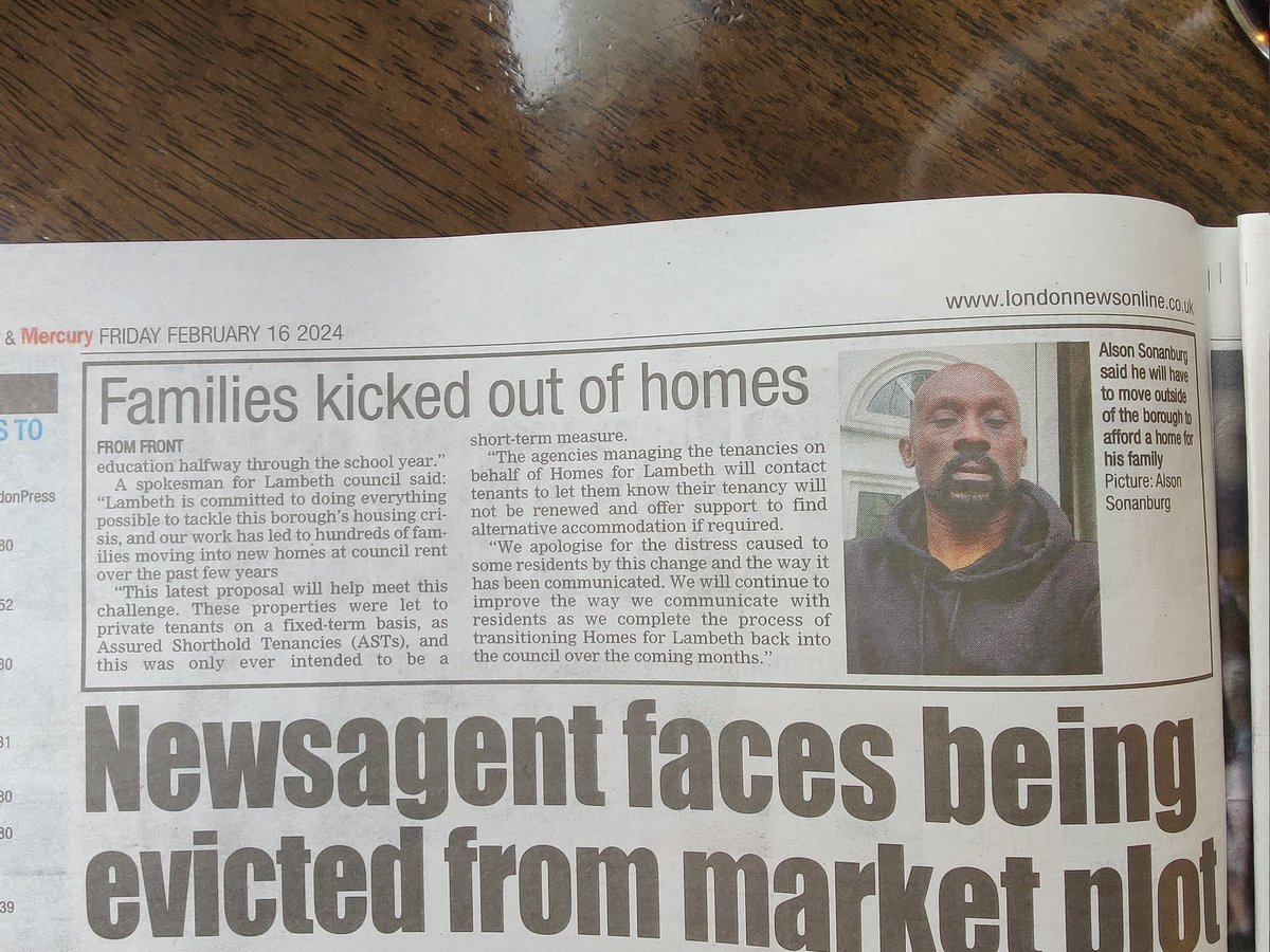 This story deserves to be on the front of <a href="/SthLondonPress/">South London Press</a> the distress it has caused is huge. When councils make decisions they are supposed to assess impacts and consult. There has been no comms, no explanation and seemingly no justification for forcing people out. Thx Claudia.
