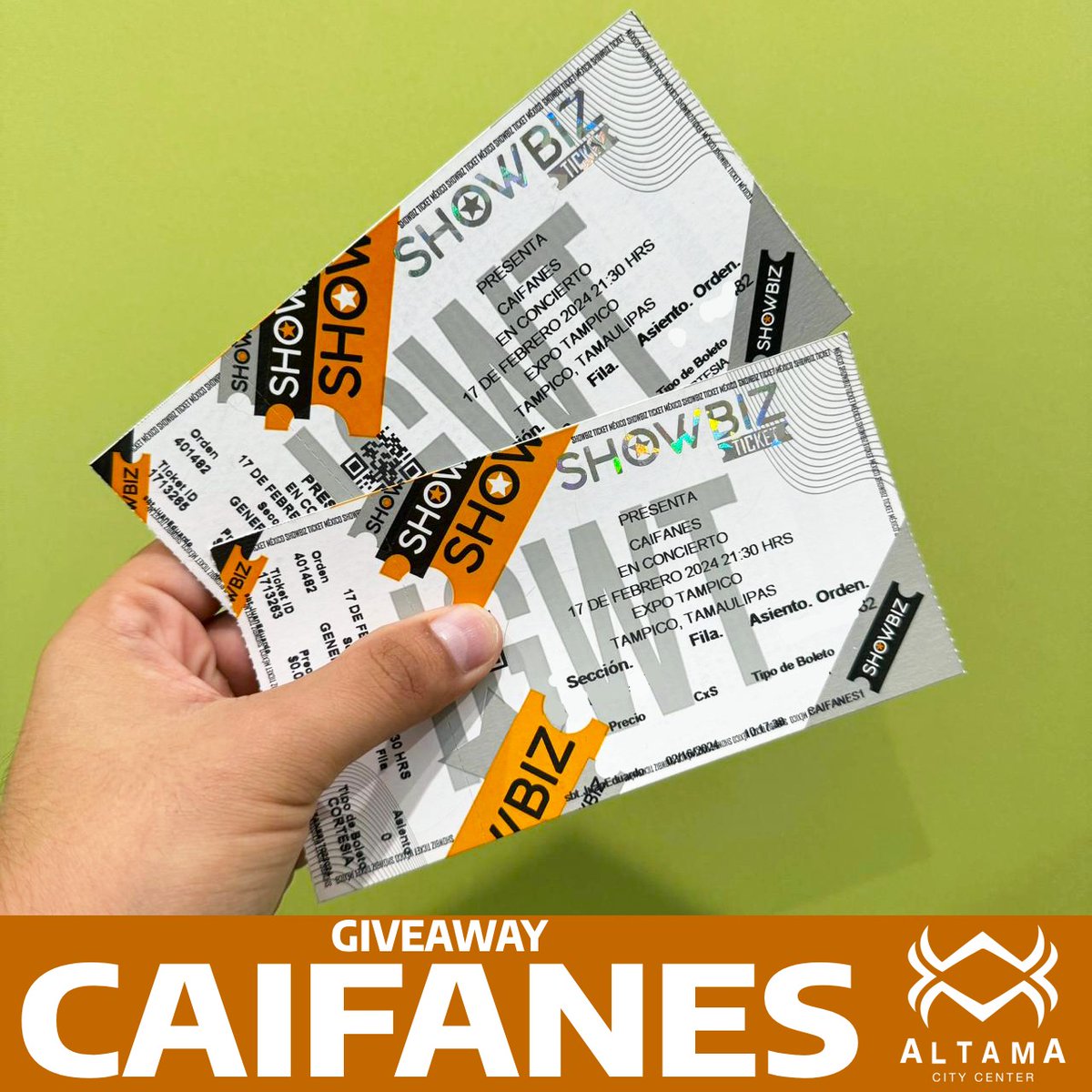 GaleriasAltama's tweet photo. ‼️GIVEAWAY EXPRESS‼️ Gana 2 boletos para CAIFANES 🥳Habrá 3 ganadores ❤️

-Like al tweet
-RT al tweet
-Etiqueta a 2 amigos
(cada comentario con etiquetas diferentes es 1 oportunidad más para ganar) https://t.co/uo6edkFglu
