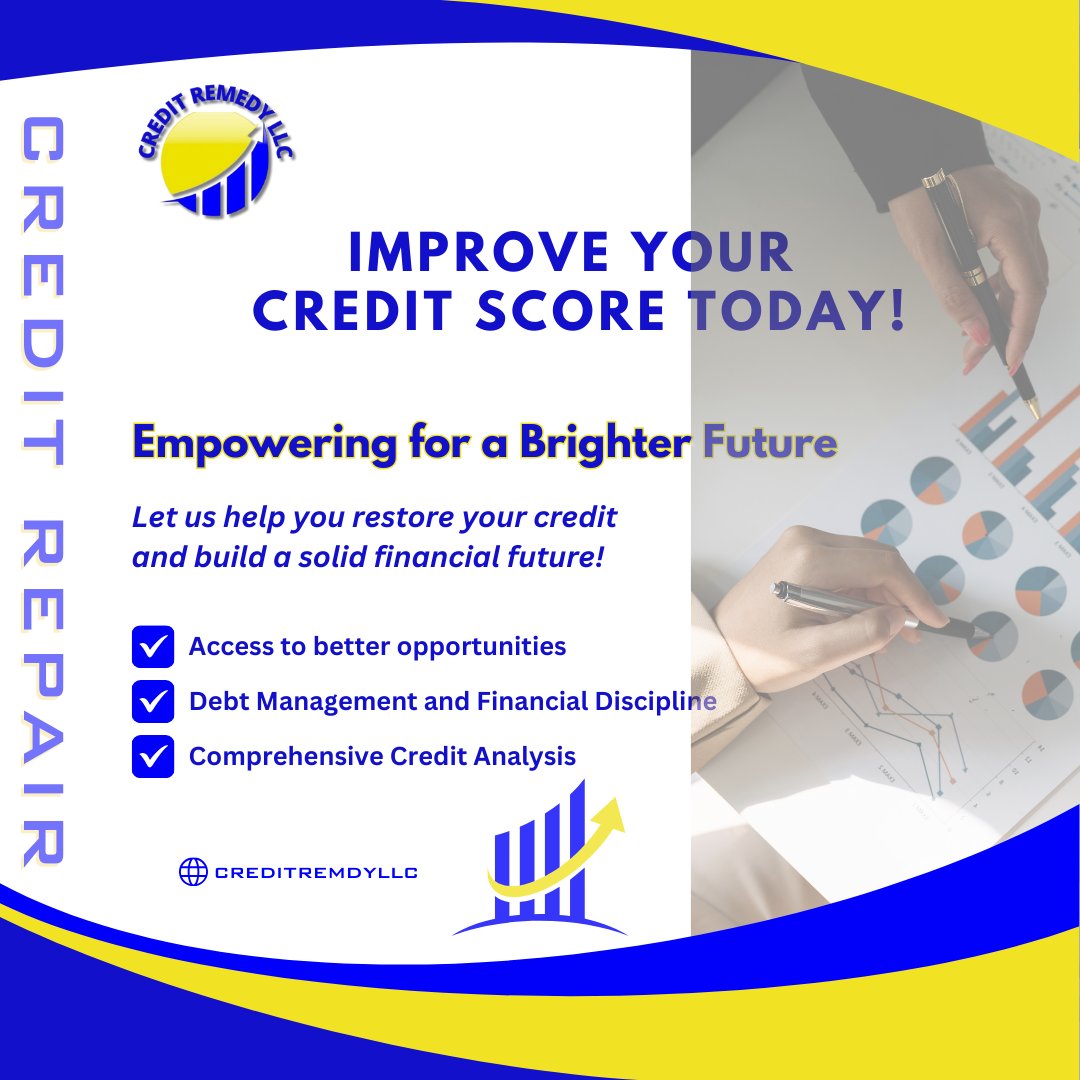 CreditRemedyLLC's tweet image. Financial freedom seemingly out of reach?

Our team of experts will work tirelessly to identify and address any inaccuracies, errors, or outdated information on your credit report.  
#creditremedy #BoostYourScore #credit