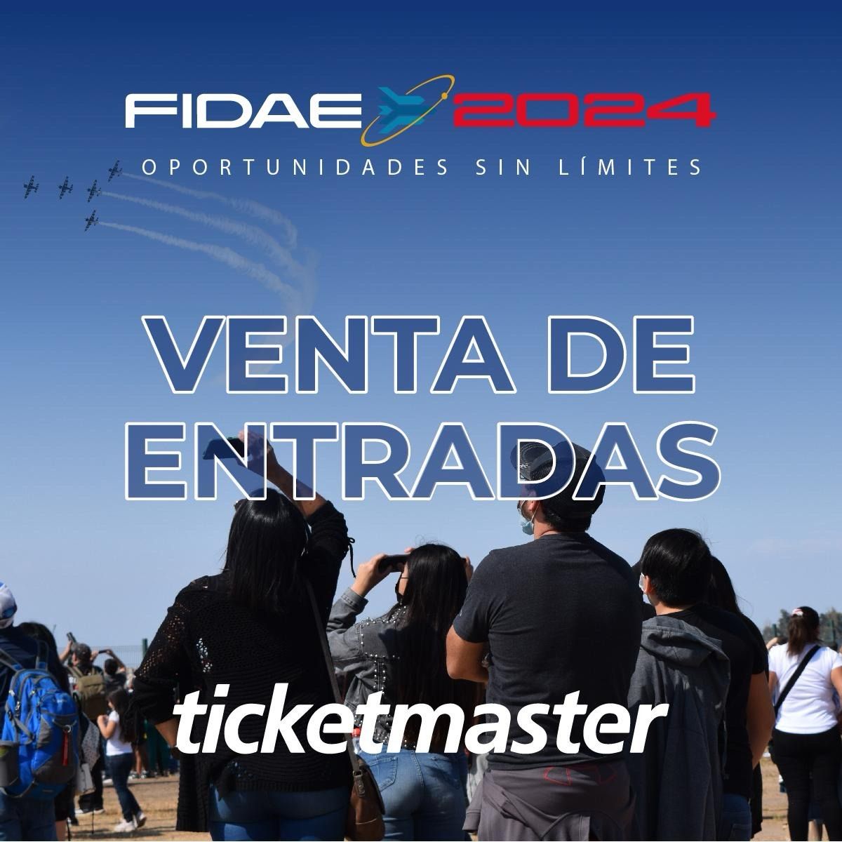 FACh_Chile's tweet photo. ¡Atención! ¡Venta de entradas para #FIDAE2024 ha comenzado! Consigue la tuya en @ticketmastercl  y asegura tu lugar en el evento exhibición aeroespacial, de defensa y seguridad de mayor trayectoria y reconocimiento de América Latina. Más información en https://t.co/66N88tOa75 https://t.co/dAiKFtQzV6