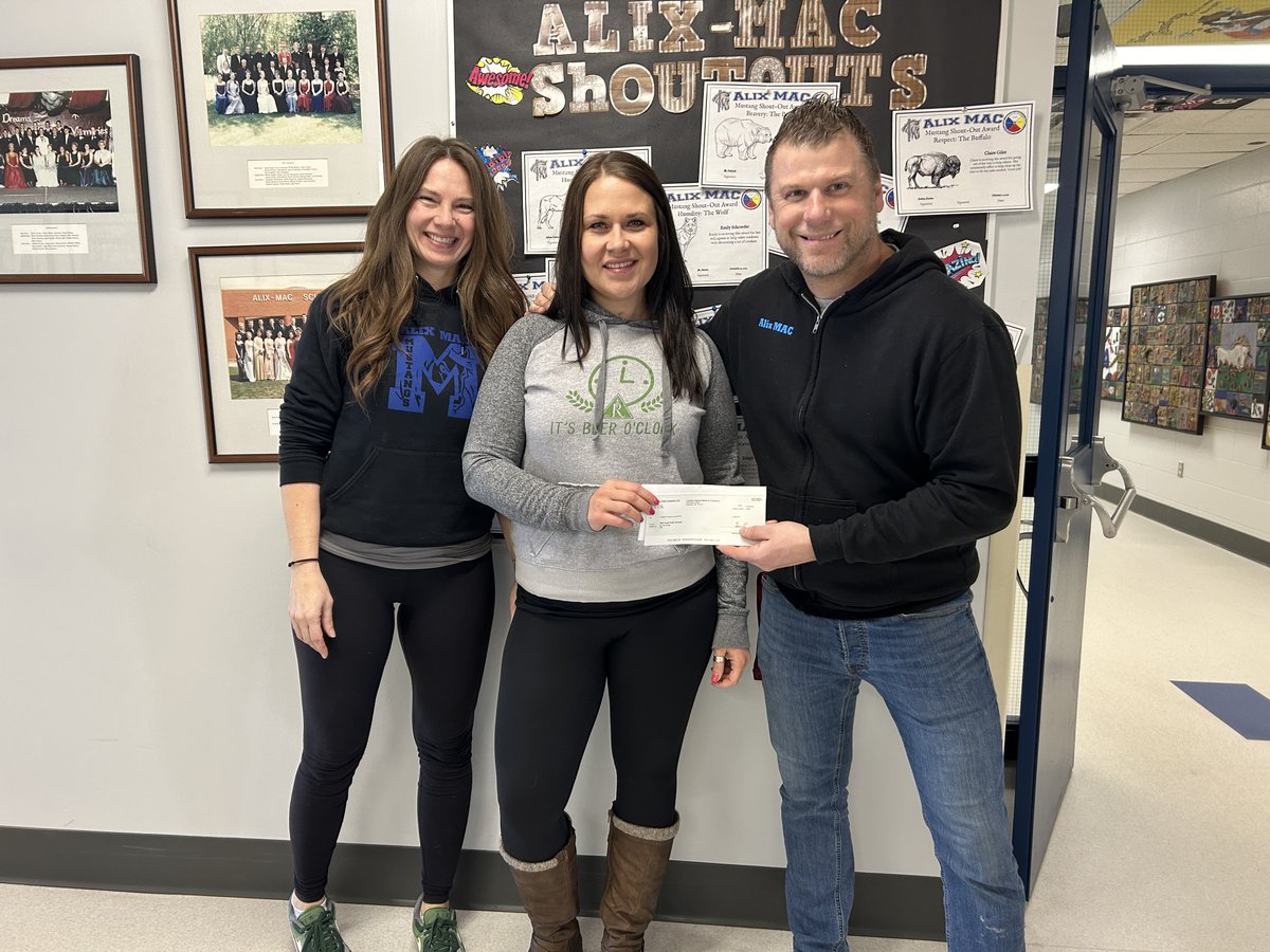Our Alix-MAC School community sends a heartfelt THANK YOU to Rahr Malting for their sizeable donation to our Tech Fund! We'll use the donation to purchase 30 new Chromebooks, which will directly impact student learning in our building!!!🥰 #BuildingMomentum #Reconnection <a href="/WCPS72/">Wolf Creek Schools</a>