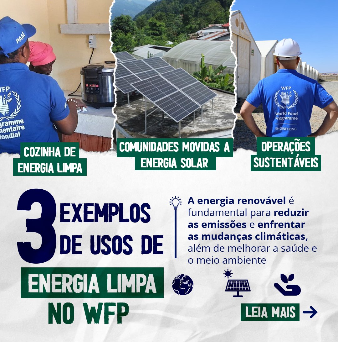 WFPBrasil's tweet photo. 💪 O acesso à #energialimpa é fundamental para a #segurançaalimentar e o desenvolvimento sustentável.
👇Veja como o Programa Mundial de Alimentos (WFP) está utilizando a energia limpa em seus projetos!
Esses esforços ajudam a abrir o caminho para um futuro #SemFome. https://t.co/8oOAS8u1nZ