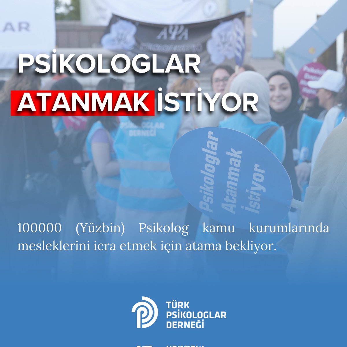 TPDBilgi's tweet photo. PSİKOLOGLAR ATANMAK İSTİYOR

Yüzbin psikolog kamu kurumlarında mesleklerini icra etmek için atama bekliyor.

@drfahrettinkoca
@drtolgatolunay
@drummugulsen
@aefakibaba
@aylinyaman_

#SerbestÇalışmaYönetmeliği https://t.co/9ZvRKFY4cV