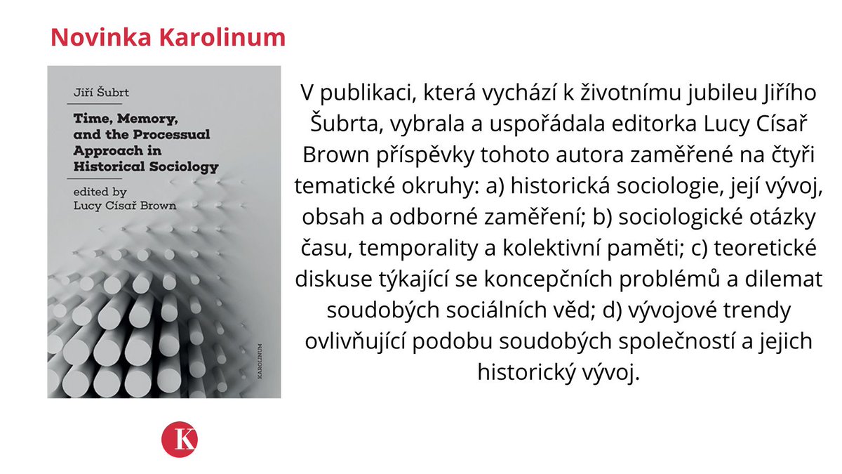 KarolinumBooks's tweet photo. Novinka @KarolinumPress k životnímu jubileu Jiřího Šubrta https://t.co/jbdOatHEGV