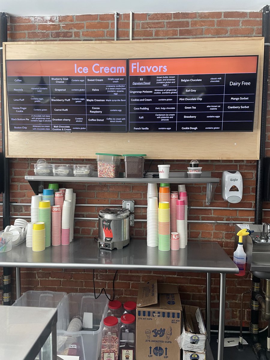 These are the flavors on Friday February 16 at 899 Main Street.  Both stores are open until 11PM.