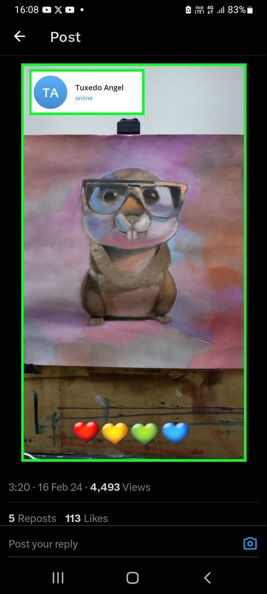 MoMindsetCrypto's tweet photo. Here is an oil painting I'm working on right now, it's not finished A3 size... This Is Neon Gofur from the NFT Gofur project.... Finished version in a few days....
@TantoNomini @yourfriendSOMMI @coreycosta123
#PLS #gofur @hex #pulsex #NFTs https://t.co/V5qqaSuDkK
